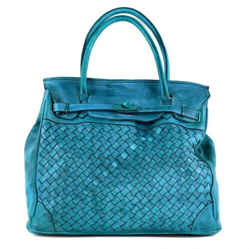 ALICIA Structured Bag Large Weave Teal
