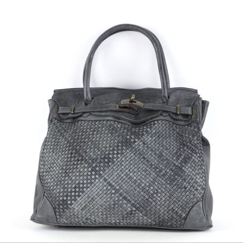 ALICIA Woven Structured Bag Dark Grey