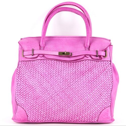 ALICIA Woven Structured Bag Fuchsia