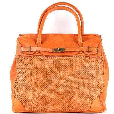 ALICIA Woven Structured Bag Orange