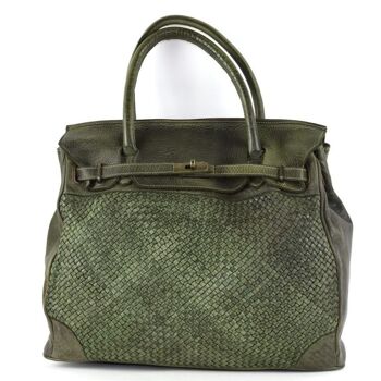 Sac Structuré Tissé ALICIA Vert Olive 1