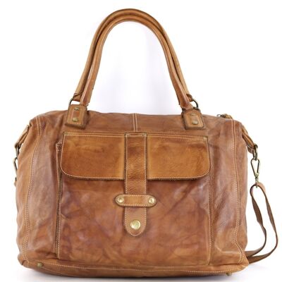 ADELE Sac Style Cartable Marron