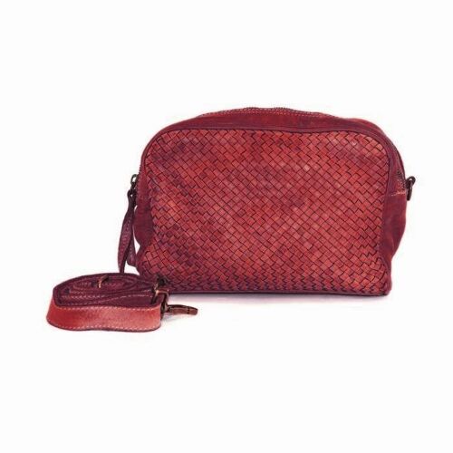 NICOLETTA Woven Multi Way Wash Bag/Cross Body Bag Bordeaux