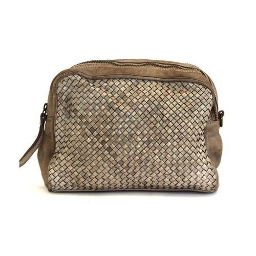 NICOLETTA Woven Multi Way Wash Bag/Cross Body Bag Taupe