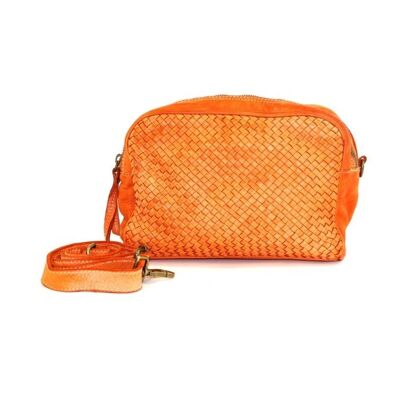NICOLETTA Woven Multi Way Wash Bag/Cross Body Bag Orange