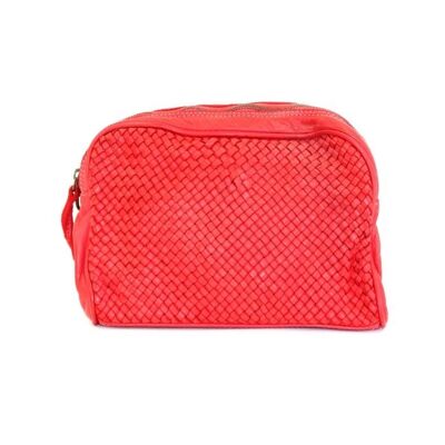 NICOLETTA Woven Multi Way Wash Bag/Cross Body Bag Red