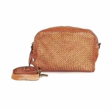 NICOLETTA Woven Multi Way Wash Bag/Sac à bandoulière Tan 1