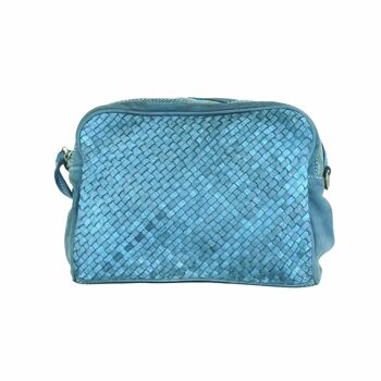 NICOLETTA Woven Multi Way Wash Bag/Sac à bandoulière Bleu sarcelle 1