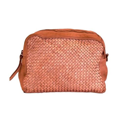 NICOLETTA Woven Multi Way Wash Bag/Cross Body Bag Terracotta