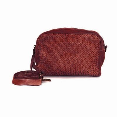 NICOLETTA Woven Multi Way Wash Bag/Cross Body Bag Wine