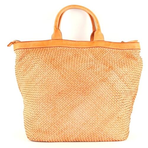 CHIARA Small Weave Tote Bag Orange