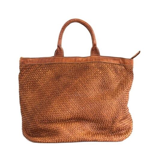 CHIARA Small Weave Tote Bag Tan