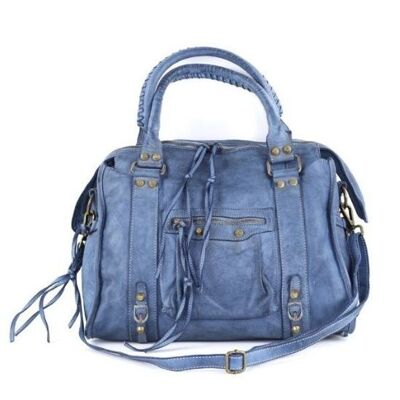 ISABELLA Hand Bag with Stitched Handle Denim