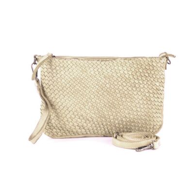 CLAUDIA Pochette Intrecciata Borsa Da Polso Beige