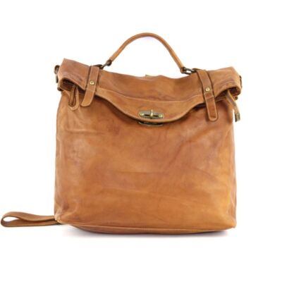 SARA Rucksack with Metal Lock Tan