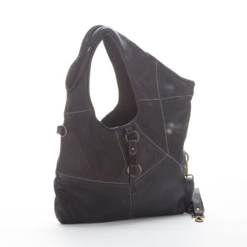 STEFANIA Asymmetric Shoulder Bag Black