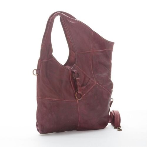 STEFANIA Asymmetric Shoulder Bag Bordeaux