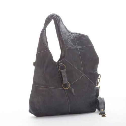 STEFANIA Asymmetric Shoulder Bag Dark Grey