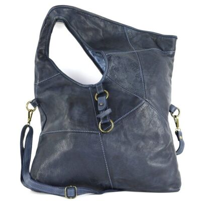 STEFANIA Asymmetric Shoulder Bag Navy