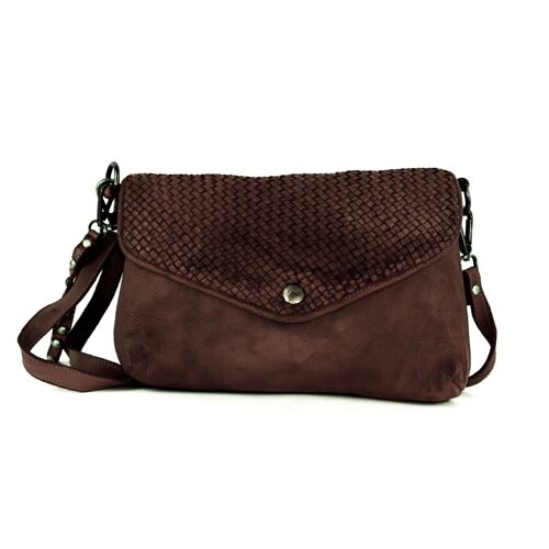 LAVINIA Envelope Clutch Bag Dark Brown