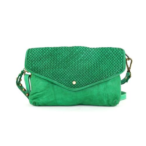 LAVINIA Envelope Clutch Bag Emerald Green