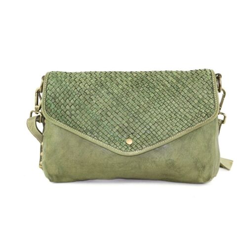 LAVINIA Envelope Clutch Bag Olive Green