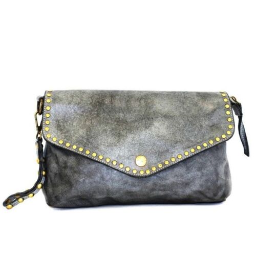 LAVINIA Studded Clutch Bag Grey