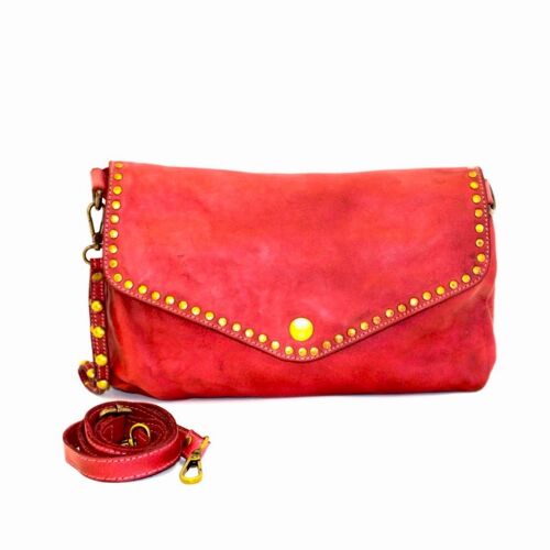 LAVINIA Studded Clutch Bag Red