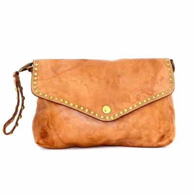 LAVINIA Studded Clutch Bag Tan