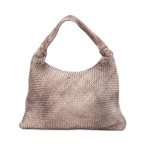 ANNA Woven Shoulder Bag Beige