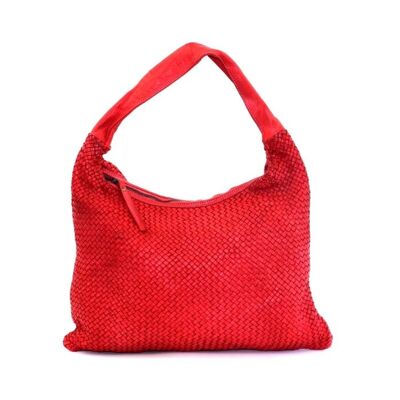 ANNA Woven Shoulder Bag Red