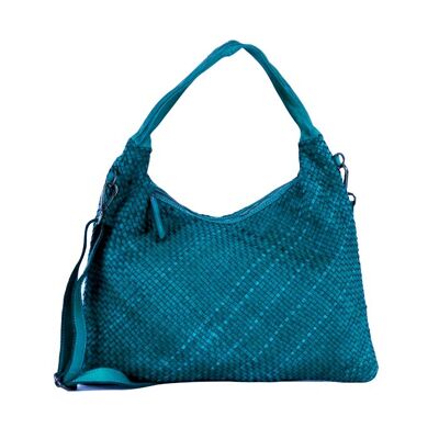 ANNA Woven Shoulder Bag Teal