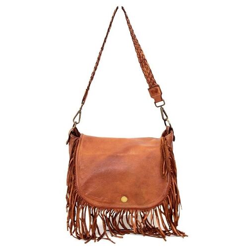 CAMILLA Shoulder Bag with Fringes Tan