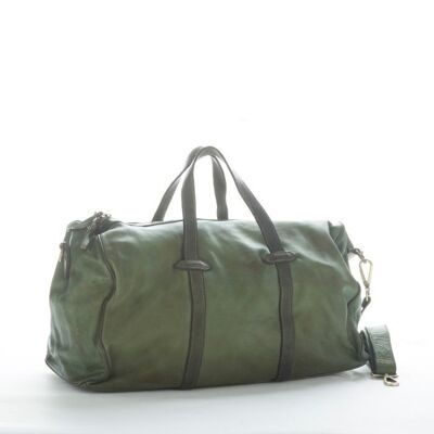 GAIA Reisetasche aus Leder Armeegrün