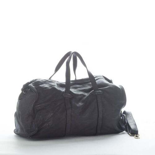 GAIA Leather Travel Bag Black