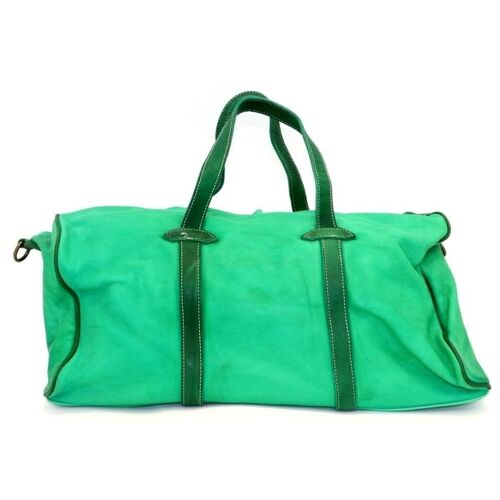 GAIA Leather Travel Bag Emerald Green