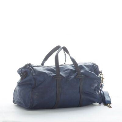 GAIA Sac de Voyage en Cuir Marine