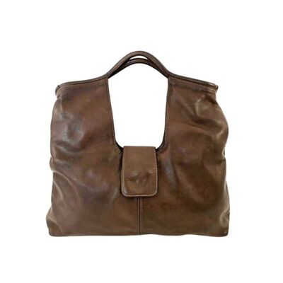 ALESSIA Sac Bandoulière Carré Marron Foncé