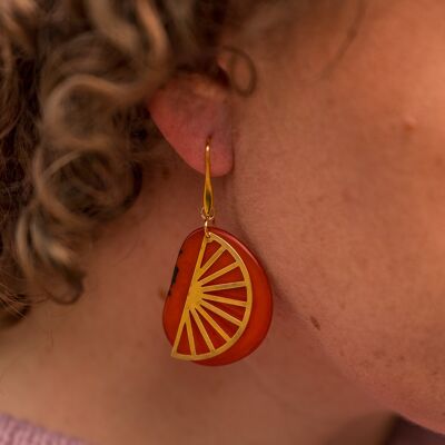 Segment Earrings - Orange