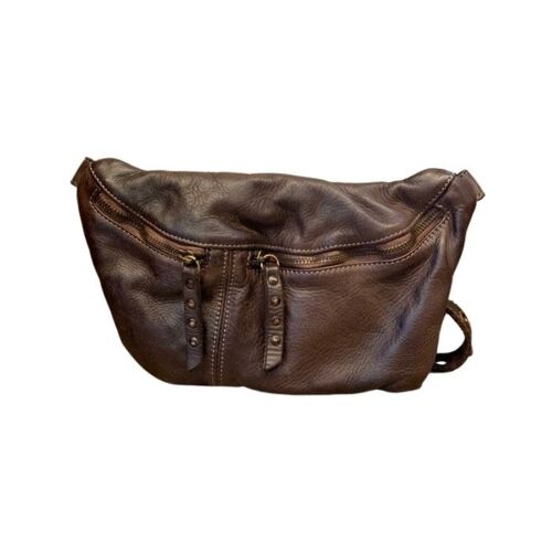 Zita Leather Bumbag - Dark Brown