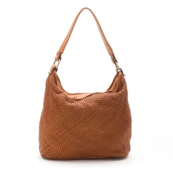 Sac Bandoulière Hobo Tissé ASTRID Rose poudré 3