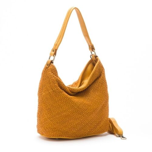 ASTRID Woven Hobo Shoulder Bag Mustard