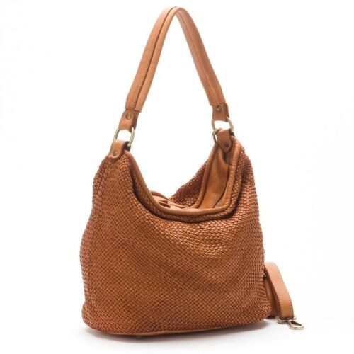 ASTRID Woven Hobo Shoulder Bag Tan