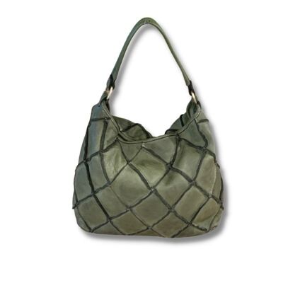 Borsa a tracolla in pelle ALBA | Army Green