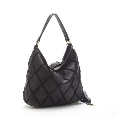 ALBA leather shoulder bag | Black