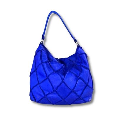 ALBA leather shoulder bag | Electric Blue