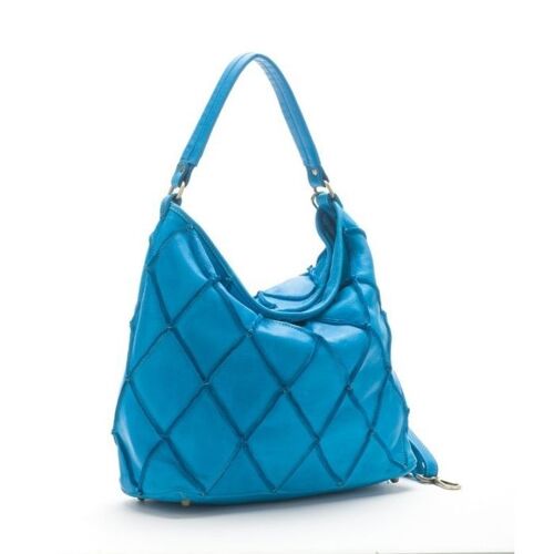 ALBA leather shoulder bag | Turquoise