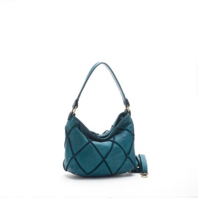ALBA Kleine Handtasche aus Leder | Blaugrün