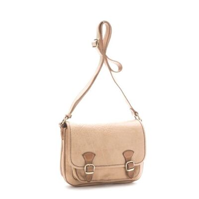 SASHA Cross Body Bag With Buckles | Beige