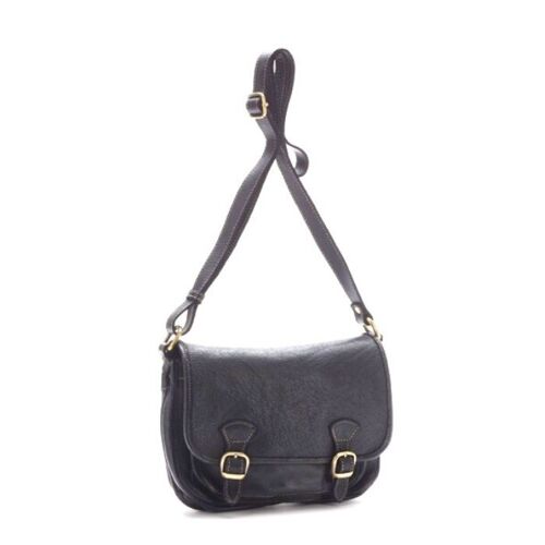 SASHA Cross Body Bag With Buckles | Black